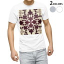 tシャツ メンズ 半袖 ホワイト グレー デザイン XS S M L XL 2XL Tシャツ ティーシャツ T shirt 000399 ペイズリー ダマスク 花
