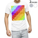 tシャツ メンズ 半袖 ホワイト グレー デザイン XS S M L XL 2XL Tシャツ ティーシャツ T shirt 000450 カラフル うろこ 虹