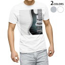 ショッピングギター tシャツ メンズ 半袖 ホワイト グレー デザイン XS S M L XL 2XL Tシャツ ティーシャツ T shirt 006175 写真・風景 ギター　イラスト