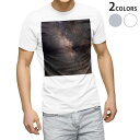 tシャツ メンズ 半袖 ホワイト グレー デザイン XS S M L XL 2XL Tシャツ ティーシャツ T shirt 010192 宇宙 空 写真