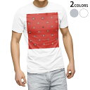 ショッピングXL tシャツ メンズ 半袖 ホワイト グレー デザイン XS S M L XL 2XL Tシャツ ティーシャツ T shirt 012553 赤　四角　模様