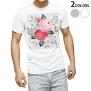 ショッピングフラワー tシャツ メンズ 半袖 ホワイト グレー デザイン XS S M L XL 2XL Tシャツ ティーシャツ T shirt 013917 花　フラワー　ピンク