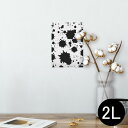 ポスター ウォールステッカー シール式ステッカー 飾り 127×178mm 2L 写真 フォト 壁 インテリア おしゃれ 剥がせる wall sticker poster 002536 黒 シンプル 水玉