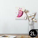 ポスター ウォールステッカー シール式ステッカー 飾り 127×178mm 2L 写真 フォト 壁 インテリア おしゃれ 剥がせる wall sticker poster 008361 ピンク 兎 うさぎ イラスト ハート