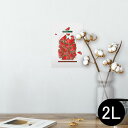 ポスター ウォールステッカー シール式ステッカー 飾り 127×178mm 2L 写真 フォト 壁 インテリア おしゃれ 剥がせる wall sticker poster 009177 果物 赤 スイカ