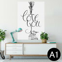 ポスター ウォールステッカー シール式ステッカー 飾り 594×841mm A1 写真 フォト 壁 インテリア おしゃれ 剥がせる wall sticker poster 009700 英語 鳥 LOVE