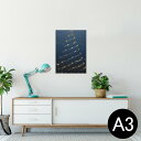 ポスター ウォールステッカー シール式ステッカー 飾り 297×420mm A3 写真 フォト 壁 インテリア おしゃれ 剥がせる wall sticker poster 005113 ツリー 星 黒