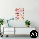 ポスター ウォールステッカー シール式ステッカー 飾り 297×420mm A3 写真 フォト 壁 インテリア おしゃれ 剥がせる wall sticker poster 008850 アルファベット 文字 ピンク