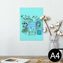 ポスター ウォールステッカー シール式ステッカー 飾り 210×297mm A4 写真 フォト 壁 インテリア おしゃれ 剥がせる wall sticker poster 002714 英語 文字 キャラクター