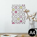 ポスター ウォールステッカー シール式ステッカー 飾り 210×297mm A4 写真 フォト 壁 インテリア おしゃれ 剥がせる wall sticker poster 008232 花 フラワー 模様 ピンク