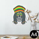 ポスター ウォールステッカー シール式ステッカー 飾り 210×297mm A4 写真 フォト 壁 インテリア おしゃれ 剥がせる wall sticker poster 011717 骸骨 ドクロ レゲエ