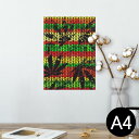 ポスター ウォールステッカー シール式ステッカー 飾り 210×297mm A4 写真 フォト 壁 インテリア おしゃれ 剥がせる wall sticker poster 011750 レゲエ カラフル 植物