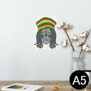 ポスター ウォールステッカー シール式ステッカー 飾り 148×210mm A5 写真 フォト 壁 インテリア おしゃれ 剥がせる wall sticker poster 011717 骸骨 ドクロ レゲエ