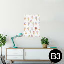 ポスター ウォールステッカー シール式ステッカー 飾り 364×515mm B3 写真 フォト 壁 インテリア おしゃれ 剥がせる wall sticker poster 010352 お菓子 パステル デザート