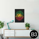 ポスター ウォールステッカー シール式ステッカー 飾り 364×515mm B3 写真 フォト 壁 インテリア おしゃれ 剥がせる wall sticker poster 011733 動物 ライオン レゲエ