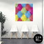 ポスター ウォールステッカー シール式ステッカー 飾り 90×90cm Lsize 正方形 壁 インテリア おしゃれ 剥がせる wall sticker poster 000462 ひし形 レインボー
