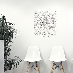 世界の都市MAP☆シール式ウォールステッカー 60×60cm　wall sticker 地図 ストリートマップ street map world city都市地図　世界地図　050144 <strong>London</strong>, U<strong>nite</strong>d Kingdom