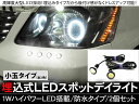 LEDデイライト ハイパワー スポットライト 埋め込みタイプ ホワイト/ブルー 2個セット 【DIY 汎用 カスタム パーツ】