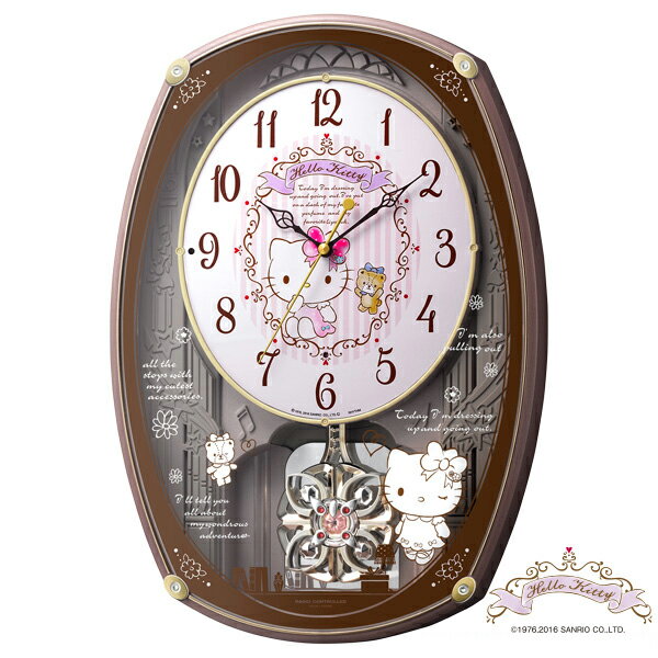 【ハローキティ からくり 電波 メロディ】 ハローキティ M540 4MN540MB13 Hello Kitty スワロフスキー クリスタル 電波 時計 からくり メロディ オーロラサウンド ステップ秒針 夜眠る秒針 振り子 【お取り寄せ】【30%OFF】 【景品 ギフト お歳暮】