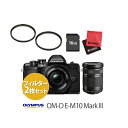 【フィルター2枚セット】 オリンパス ミラーレス一眼 OM-D E-M10 MarkIII EZダブルズームキット ブラック 【快適家電デジタルライフ】