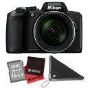 (SD16GB&クロス&カメララップ付き)ニコン コンパクトデジタルカメラ COOLPIX B600 ブラック (デジカメ/コンデジ)(Nikon)(快適家電デジタルライフ)