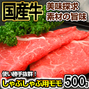 国産牛しゃぶしゃぶ用モモ500g【鍋】【かどや牧場】10P01Oct16