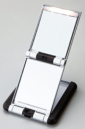 卓上鏡・スタンドミラー・メーキャップミラー・化粧鏡（ライト付）：h7355co-d