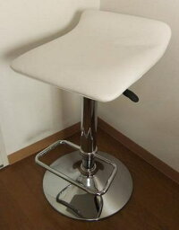 【送料無料】メッキ仕上げの厚いクッションのバーチェアー(カウンターチェア)白(ホワイト)昇降機能付バースツールカウンターチェアーバーチェアハイチェアーカウンター椅子激安セールSALE【あす楽対応】
