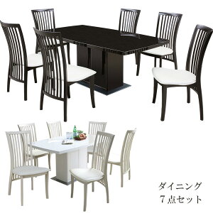 【ダイニング7点セットコーラス】ダイニングセット木製ホワイトブラック6人用ダイニングテーブルダイニングチェアーチェア6脚送料無料セール