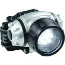 7LED ヘッドライト シルバー HAC1825キャンプ アウトドア ライト ヘッドライト 頭部装着 3段階調光 焦点調整可能 レジャー 防災 ハック 【D】 新生活