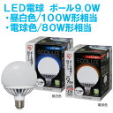 エコルクスLED電球 ボール球タイプ　9W昼白色・電球色　261　LDG9NH・LDG9LH【アイリスオーヤマ/ボール/ECOLUX/省エネ/エコバヤシサチコ/26mm 26口金/一般電球/600lm】【e-netshop】【Aug08P3】