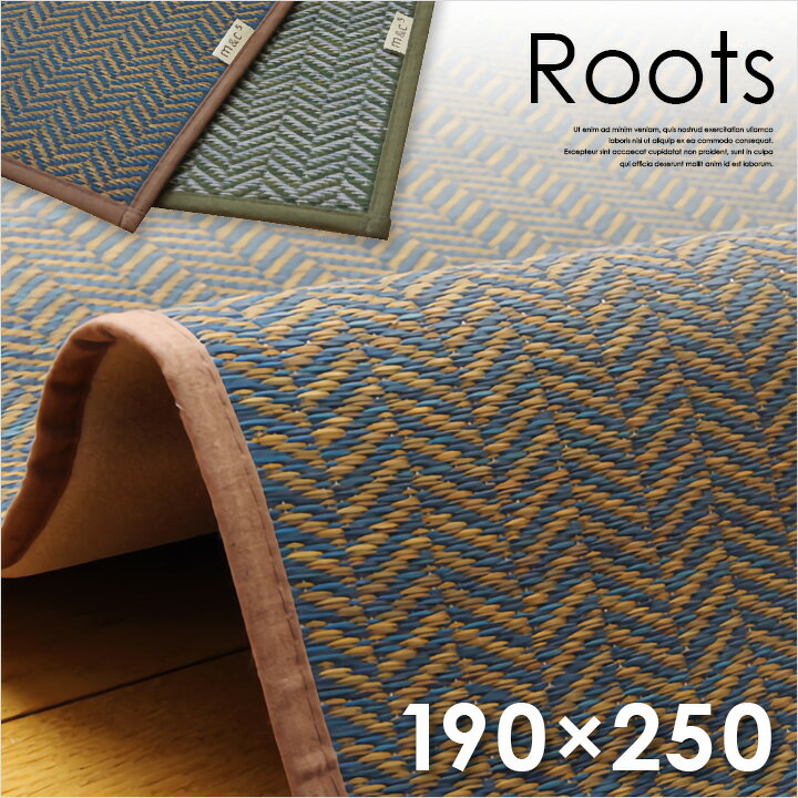 国産 い草カーペット Roots(ルーツ) 約190×250cm 2色対応 ござ ゴザ 茣蓙 ラグ カーペット い草ラグカーペット い草ラグ 長方形 リビング 居間 フローリング 畳 夏 抗菌 防臭 吸湿効果 ラグマット 日本製 シンプル モダン おしゃれ