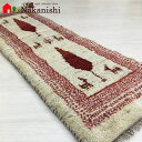 【ギャッベ ランナー 約39×113cm レッドツリー】GABBEH ギャッベ(ギャベ)・イラン製・ロング・ランナー・キッチンマット・絨毯(じゅうたん)・カーペット・ラグ・レッド