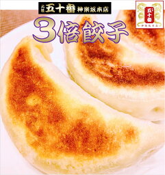 ジャンボ餃子 楽天1位 1個で一般餃子の3〜5倍の大きさ 50個に匹敵! 15個入 辿り着いたのは皮から全て手作り 美味しく栄養バランス絶妙超・健康的な餃子 <strong>ぎょうざ</strong> ギョーザ 老舗 冷凍/惣菜 送料無料 元祖 五十番 神楽坂