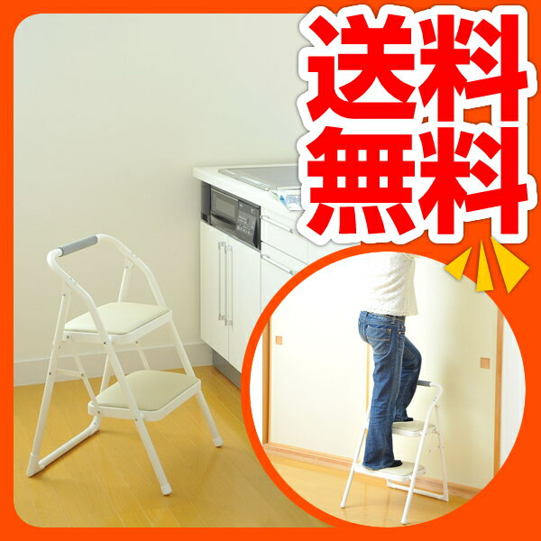 山善(YAMAZEN) ステップチェア WCS-2(IV) アイボリー 椅子 イス いす チェア 折りたたみチェア 【送料無料】