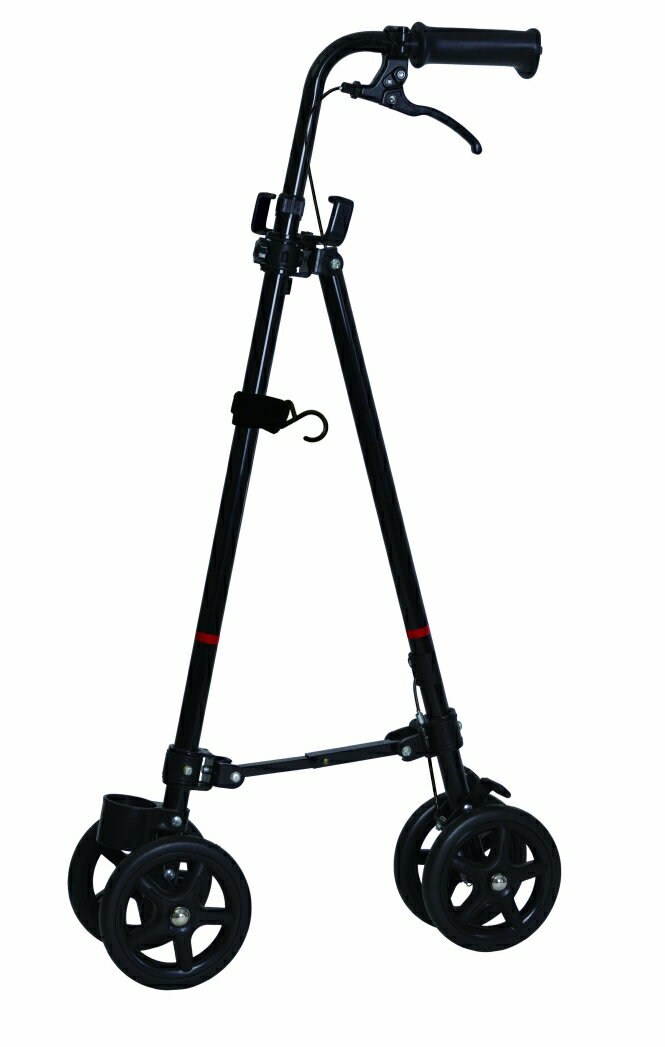 フジホーム　ハンドレールステッキ2 / WB5135　ブラック　車輪付きステッキ