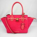 【中古】samantha vega サマンサ ベガ/スエード調 バチェロ 2WAY バッグ/ピンク 色系/ハンド ショルダー/鞄 カバン BAG/人気 定番/レディース 小物【桜井店】