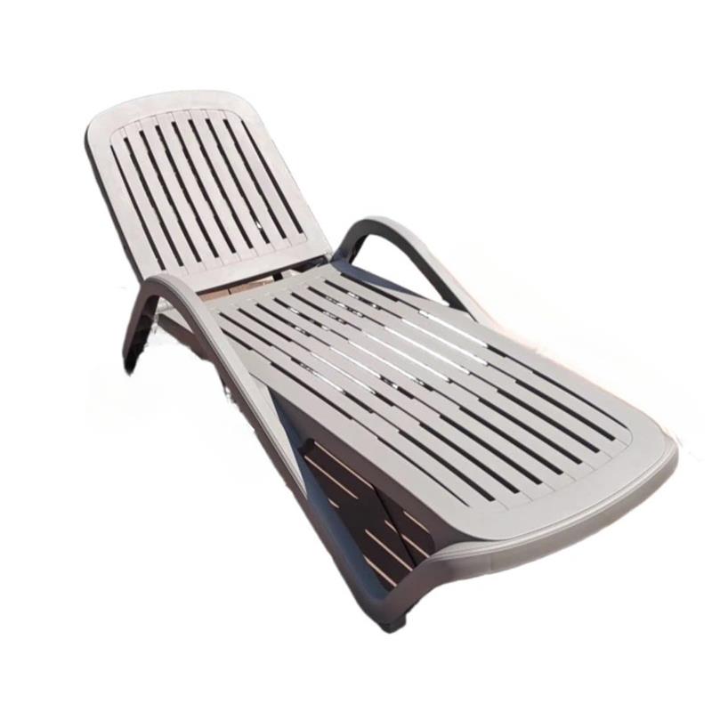 折りたたみ長椅子 シングルチェア ヴィラガーデンパティオ長椅子 プール屋外プラスチックビーチチェア スパホテルスイミングプールレジャー屋外長椅子 (ホワイト)