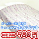 【在庫処分価格】オーナメント柄タオルケットサイズ約140×190cm天然素材/コットン/cotton/セール