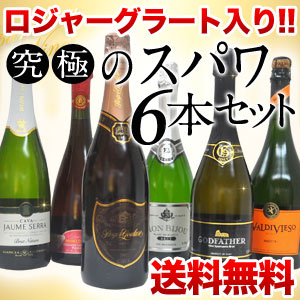 《DC》ロジャーグラート が入った究極のスパワ6本セット 各750ml12本まで1配送でお届けします北海道・沖縄・離島は送料無料の対象外【送料無料】スパークリングワイン/ロジャーグラート/ワインセット/送料無料