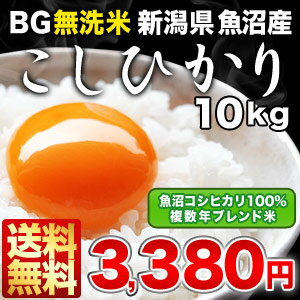 魚沼産コシヒカリ100%使用BG無洗米 新潟県 魚沼産 こしひかりブレンド10kg[5kg×2][複数年産ブレンド]30kgまで1配送でお届け北海道・沖縄・離島は送料無料対象外《同梱A》無洗米/送料無料/10kg/10KG/10kg/BG無洗米/こしひかり/コシヒカリ/米/白米