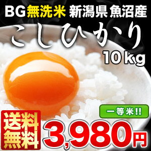 [精米日：10月10日前後][24年産]BG無洗米 新潟県 魚沼産 こしひかり一等米10kg30kgまで1配送でお届け北海道・沖縄・離島は送料無料対象外《同梱A》無洗米/送料無料/10kg/10KG/10kg/BG無洗米/こしひかり/コシヒカリ/米/白米