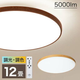 リモコン付き LED<strong>シーリングライト</strong> <strong>12畳</strong>用 ルクサンク【11段階調光 10畳 8畳 照明 木目調 昼光色 LED照明器具 天井照明 和室 洋室 LEDライト ダイニング用 食卓用 一人暮らし リビング照明 寝室 省エネ 明るい おしゃれ 北欧 シンプル 寝室 インテリアライト 電気 子供部屋】