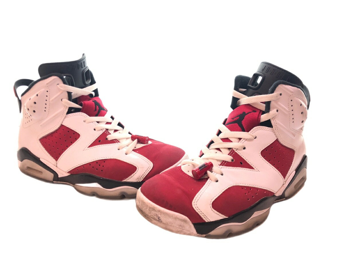 【中古】 ナイキ NIKE AIR JORDAN 6 RETRO CARMINE エアジョーダンシックス レトロ <strong>カーマイン</strong> 白 CT8529-106 メンズ靴 スニーカー ホワイト 27.5cm 104-shoes34