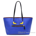 フェンディ 【FENDI】 バグズ モンスター ロールバッグ ブルー カーフレザー トートバッグ ショッピングバッグ ショルダーバッグ 8BH185 1BV F0U4V BUGS MONSTER EYE ROLL BAG SHOPPING【ABランク】【中古】