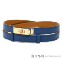 【未使用品】エルメス 【HERMES】 ケリー レディースベルト ブルーアガット ヴォーエプソン ピンクゴールドプレーテッド金具 ウエストマーク H069853CD R2 KELLY BELT VEAU EPSOM BLEU AGATE ROSEGOLD【Sランク】【新品同様】