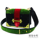 プラダ 【PRADA】 カイエ ショルダーバッグ ブラック ベルベット バックルモチーフ 1BD075 Cahier Bag【Aランク】【中古】