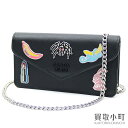 【新品同様】プラダ 【PRADA】 アップリケ付き サフィアーノレザー ミニバッグ ブラック ポシェット クラッチ チェーンショルダー 1DH044 2CHM F0002 SAFFIANO SMALTO LEATHER MINI-BAG WIHT APPLIQUES NERO BLACK【Sランク】【美品】【中古】