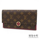 【未使用品】ルイヴィトン【LOUIS VUITTON】 M64585 ポルトフォイユフロール モノグラム フューシャ 二つ折り長財布 ロングウォレット サイフ LV FLORE WALLET MONOGRAM FUCHSIA【Sランク】【新品同様】【中古】