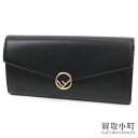 【最大1万円OFFクーポン! 10/25~】【未使用品】フェンディ 【FENDI】エフ イズ フェンディ コンチネンタルウォレット サークルF ブラックレザー 小銭入れ付き 二つ折り長財布 サイフ 8M0251 A0KK F0KUR F is FENDI LONG WALLET 【中古】
